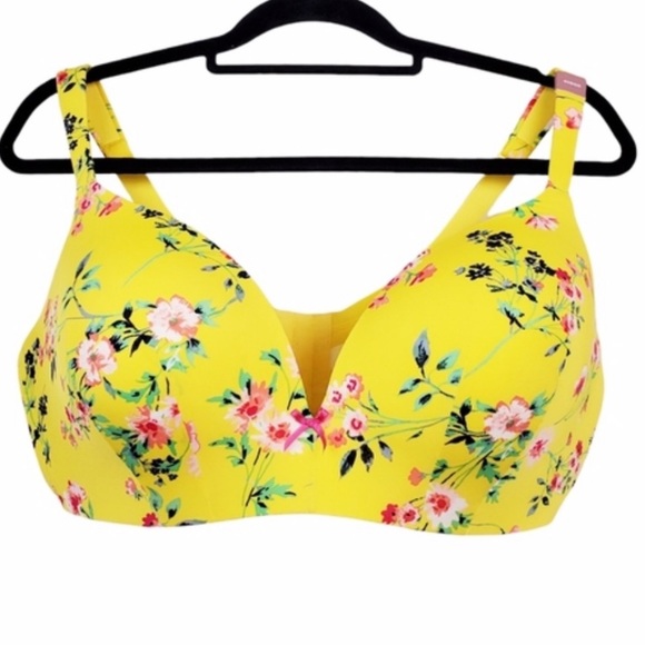 Cacique Simply Wire Free Plunge Bra Floral - Picture 1 of 13